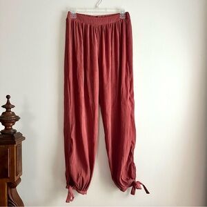 Zara • Sheer Flowy Tie Ankle Balloon Pants